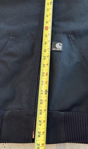 Vintage 2003 Carhartt Hooded Quilted Jacket Medium Black J133 BLK Canvas Read - Bild 11 von 12