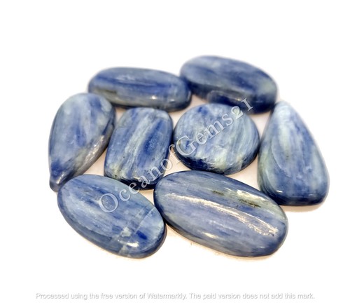 100 Carat Natural Blue Kyanite Stone Cabochon Lot , 3-4 Piece, Loose Gemstone - Picture 4 of 9