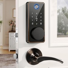 Keyless Entry Door Lock with 2 Handles, Biquole Electronic Keypad Deadbolt  ...
