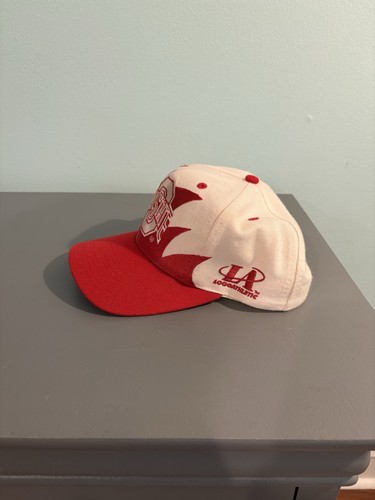 Vintage 90s Ohio State Buckeyes Logo Athletic Sharktooth Snapback Hat Cap Wool - Picture 3 of 7