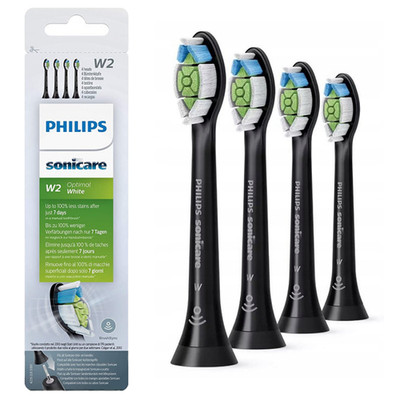 4x Końcówki do szczoteczek Philips Sonicare Optimal Black W2 HX6064/11 zestaw
