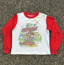 Vintage 1989 Nintendo Mario Long Sleeve Single Stitch Rare Sleep Shirt Kids 6-8