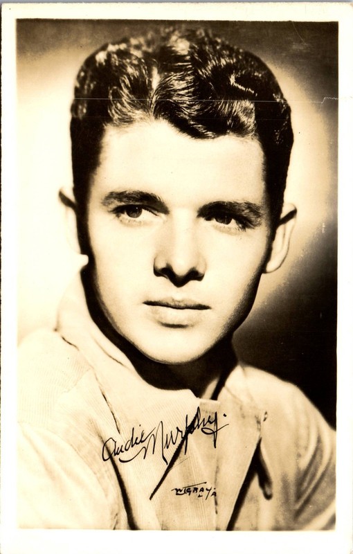 RPPC Postcard Signed Audie Murphy Hollywood Actor WWII Decorated War Hero