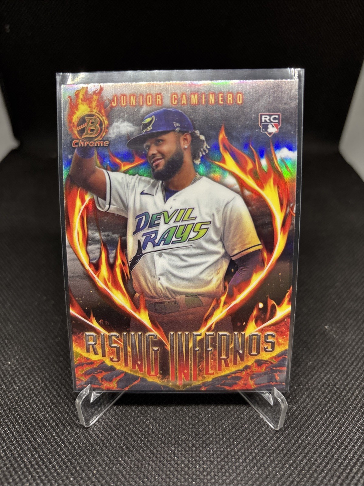 2024 Bowman Chrome Refractor Rising Infernos Junior Caminero #RI-6 (RC)