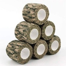 Camo Wrap Tape, 6 Roll Military Camouflage Stretch Form Large, Grass