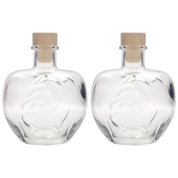 2X 350Ml Glasflasche Klarglas Mit Griffkorken