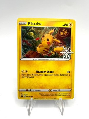 Pokemon Karte Pikachu SWSH153 Holiday Calendar Promo Stamped Englisch Holo NM
