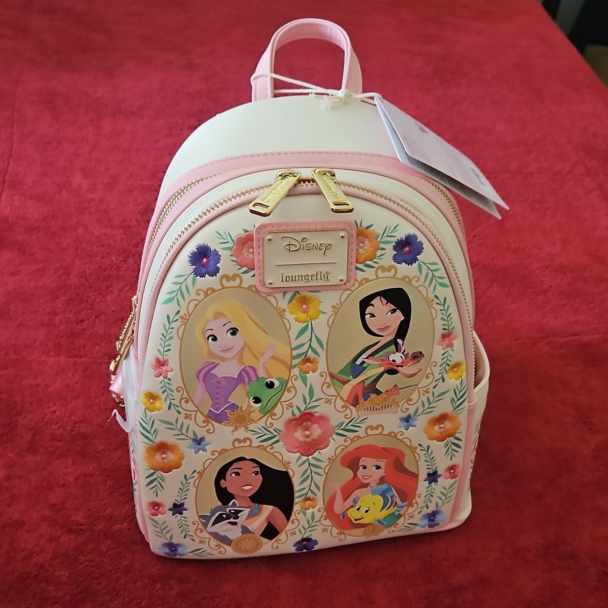 Loungefly Disney Princess Mini Backpack Pink Cream Rapunzel  display picture 2