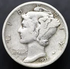 1936-D 10C Mercury Dime SEMI-KEY DATE! VF (#8297)