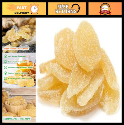 Bulk Crystallized Ginger Slices - 5 Lbs Candied Fruit Chews, Vegan, Healthy Snac