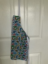 Image of DINOSAUR PRINT CHILDS HANDMADE DOUBLE SIDED APRON