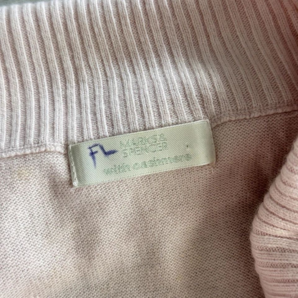 Suéter de malha Marks & Spencer rosa pastel gola alta cashmere Reino Unido 8 - Imagem 4 de 4