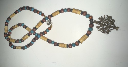 Collana albero della vita boemo con pietre e perline turchesi - Foto 6 di 8