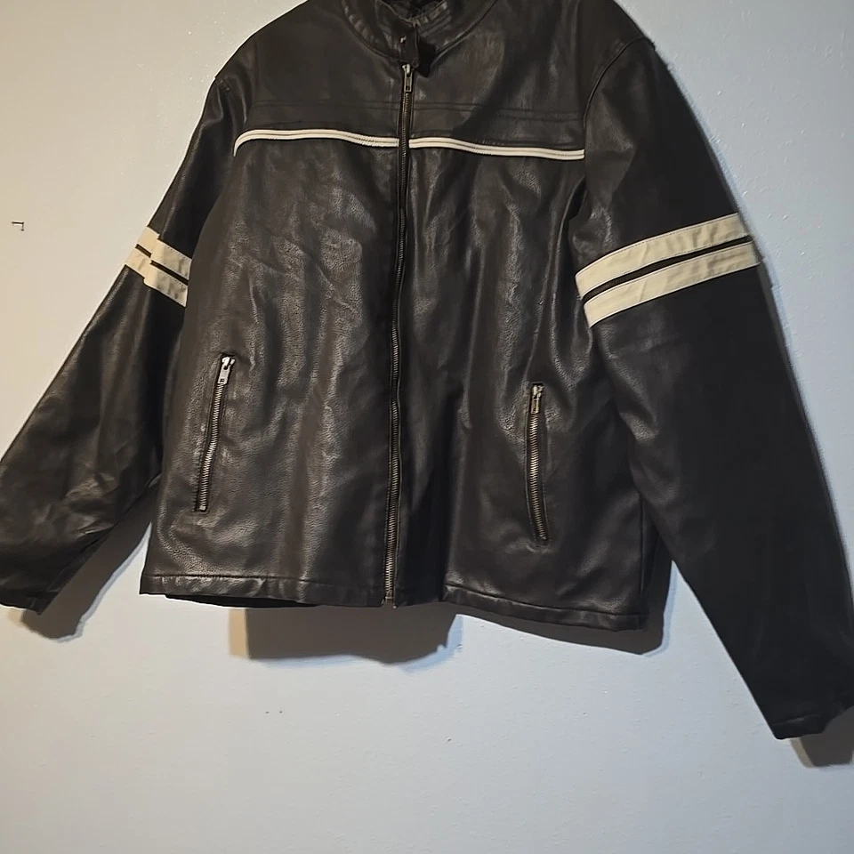 Abrigo de moto Arizona imitación cuero vintage años 90 cremallera completa forrado talla grande  Foto 3 de 4