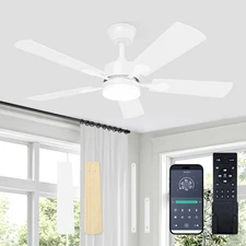 Ceiling Fan with Light, 42 inch Flush Mount Ceiling Fan with Lights and Remot...