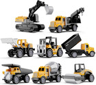 Alloy Mini Construction Vehicles, 8Pcs Die-Cast Construction Toys Set, Excavator