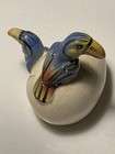Talavera Mexico Parrots Toucans On Egg Ceramic Pottery Figurine Vintage Signed — photo 5