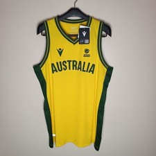 Macron Australian Boomers Away Jersey Large Men's Gold BNWT Basketball Australia
