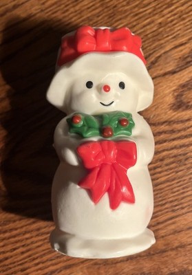 Vintage NOS Avon Christmas Candle   Mrs SnowLight Frosty The Snowman Unused  