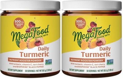 MegaFood Daily Turmeric Nutrient Booster Powder - Turmeric Supplement -with Blac