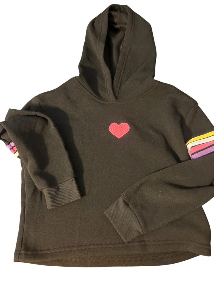 Lucky You Girls 2 Piezas Traje de Sudadera con Capucha Pantalones de Sudadera Rayas Corazón Talla M 10 Nuevo con Etiquetas Foto 2 de 4