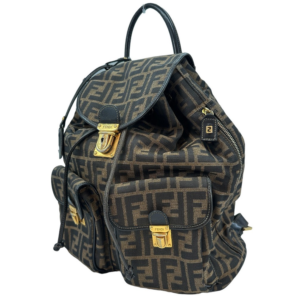FENDI Backpack Daypack Zucca Pattern canvas/leather Women | eBay