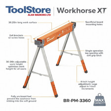 BORA Workstand Sawhorse BR-PM-3360 Workhorse XT Leg Stand