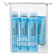 Pure Brazilian 4-Piece Travel Kit: Anti-Frizz Shampoo, Conditioner, Serum, Masqu