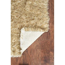 Riverbay Furniture Transitional Flokati Hand Woven Wool 3'6"x5'6" Rug in Brown