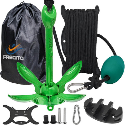 Kayak Anchor Kit, 3.5Lb Jet Ski Anchor Folding Boat Anchor Kit with 40FT Nylon R