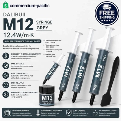 12.4W/MK Thermal Paste Conductive Grease for CPU GPU PC PS5 Cooling - Image 1 of 4