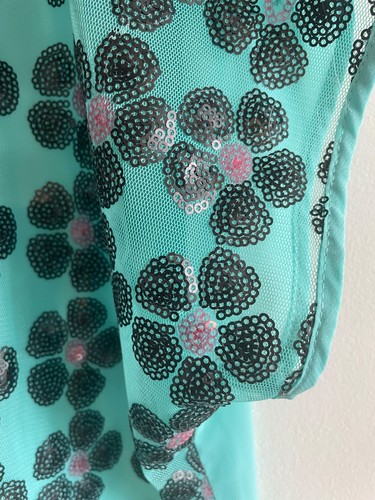 GEORGE: G:21. Size 20. Fab net & chiffon top. Sequin flowers on front. Fun. New. - Picture 6 of 9