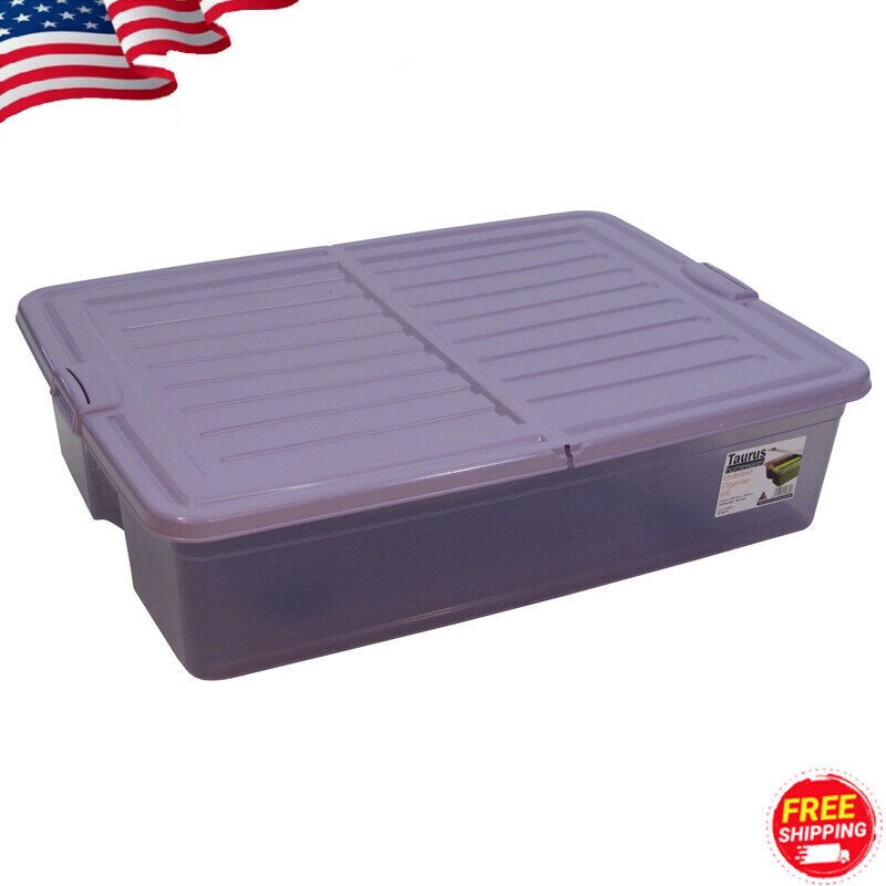 16-Gallon Stackable Underbed Storage Organizers for Garage Office Durable US