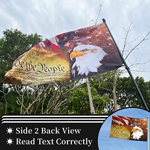 Vintage American 3 X 5 FT 3ply Double Sided 1:Vintage American Flag Bald Eagle - Picture 6 of 7