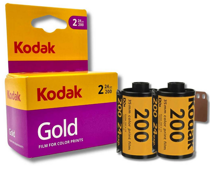 2 x  KODAK GOLD 200 35mm 24 exp COLOUR CAMERA FILM -  DATED 2028  - POST FREE