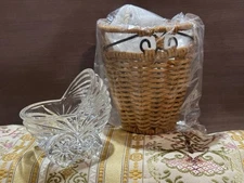 PRINCESS HOUSE Casual Home Rattan Mini Hanging Basket Crystal Baby Carriage LOT