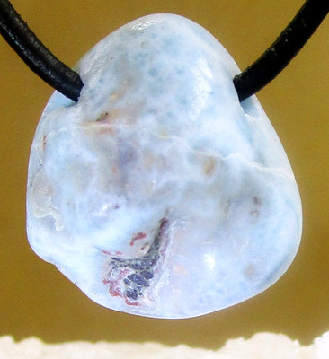 LARIMAR  Freeform  Trommelstein  gebohrt  EDELSTEIN  ANHÄNGER  A-Qualität Nr.52