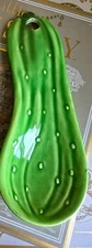 Cucumber-Shaped Porcelain Spoon Rest - Possibly by Pier 1 Imports