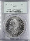 1878 8TF PCGS MS63 OGH MORGAN SILVER DOLLAR GEN 2.1 HOLDER OLD GREEN HOLDER