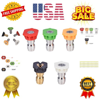 #ad Pressure Washer Nozzle Tips Multiple Degrees 1 4 INCH 2.5 GPM $17.99