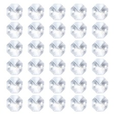 60 Pcs 14mm K9 Crystal Octagon Beads 2 Holes Pendants Chandelier Prisms Clear