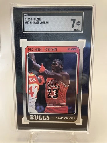 1988 Fleer Basketball #17 MICHAEL JORDAN SGC 7 NM Chicago Bulls HOF