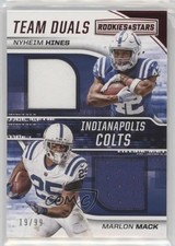2018 Panini Rookies & Stars Team Duals Relics 19/99 Marlon Mack Nyheim Hines 3z8
