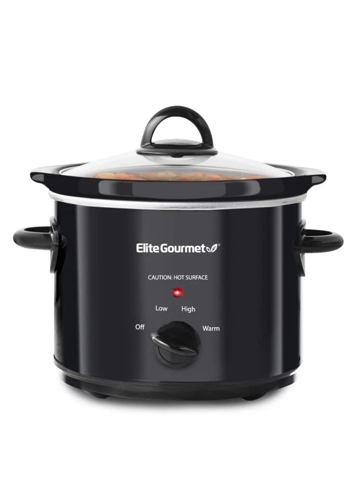 Elite Gourmet 3 Quart Slow Cooker with Low High Settings Cool Touch Handles
