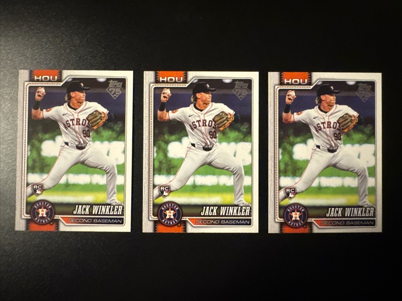 Topps 2026 Series 2 Jack Winkler 598 Astros Base Rookie x3