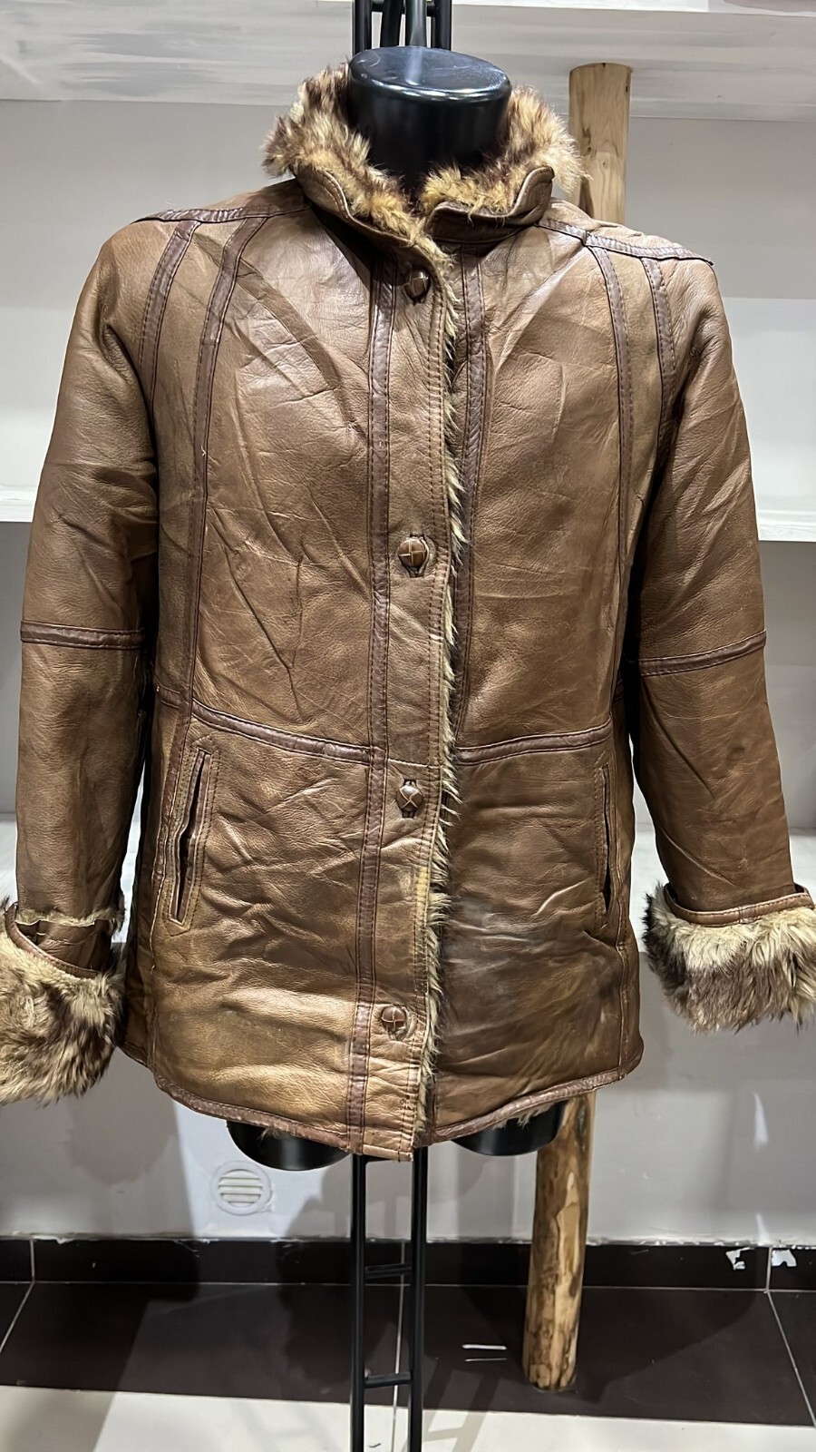 Pre-owned Woman Brown Sheepskin Size 46 MGS297PI