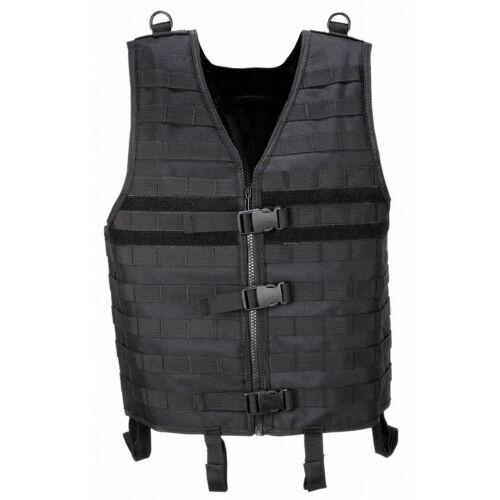 MFH Men´s Modular System Light Black Military Tactical Vest Jacket-