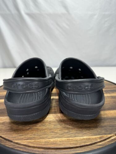 Crocs Unisex Baya Clogs Men’s 6 Women’s 8 Black Slip On with “Crocs” Cutout - Picture 3 of 14