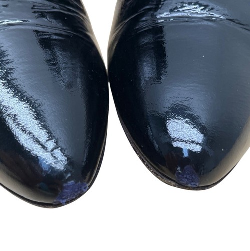 Aquatalia Black Patent Leather With Side Zipper Pointed Toe Ankle Boots Sz 9 - Picture 6 of 13
