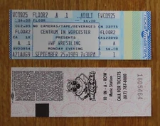 WWF Worcester Centrum September 25 1989 FULL Ticket Brutus Beefcake Randy Savage